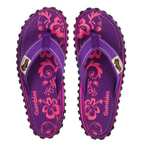 Шлепанцы женские Gumbies Islander Canvas Purple Hibiscus 2020 (40) в Тезенис