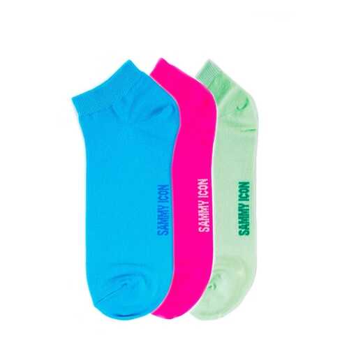 Комплект однотонных носков Sammy Icon Ankle Solid - 3 Pair Set - Green/Blue/Purple в Тезенис