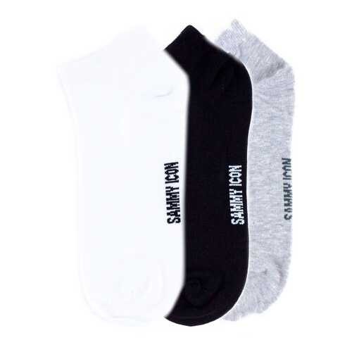 Комплект однотонных носков Sammy Icon Ankle Solid - 3 Pair Set - White/Black/Grey в Тезенис